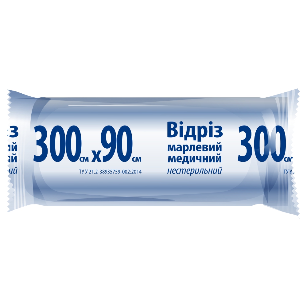 Відріз марлевий медичний нестерильний 300смх90см ТМ "Медичний стандарт", рулон, тип 17